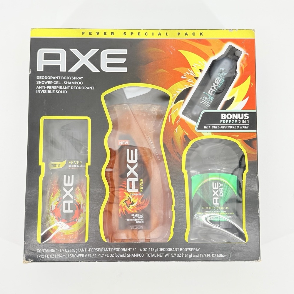 AXE Fever Brazilian Hot Mud Dragonfruit Retired Deodorant Body Spray Shower Gel